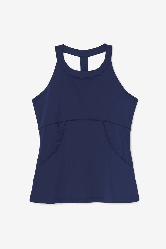 Fila Tank Top Essentials Halter Womens Navy - India TME-326149